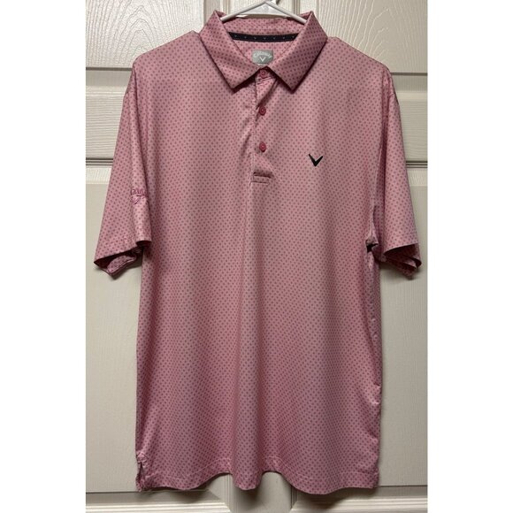 Callaway Other - Callaway Men's Pink Opti-Dri Golf Polo Shirt Size M Geometric Print Comfortable